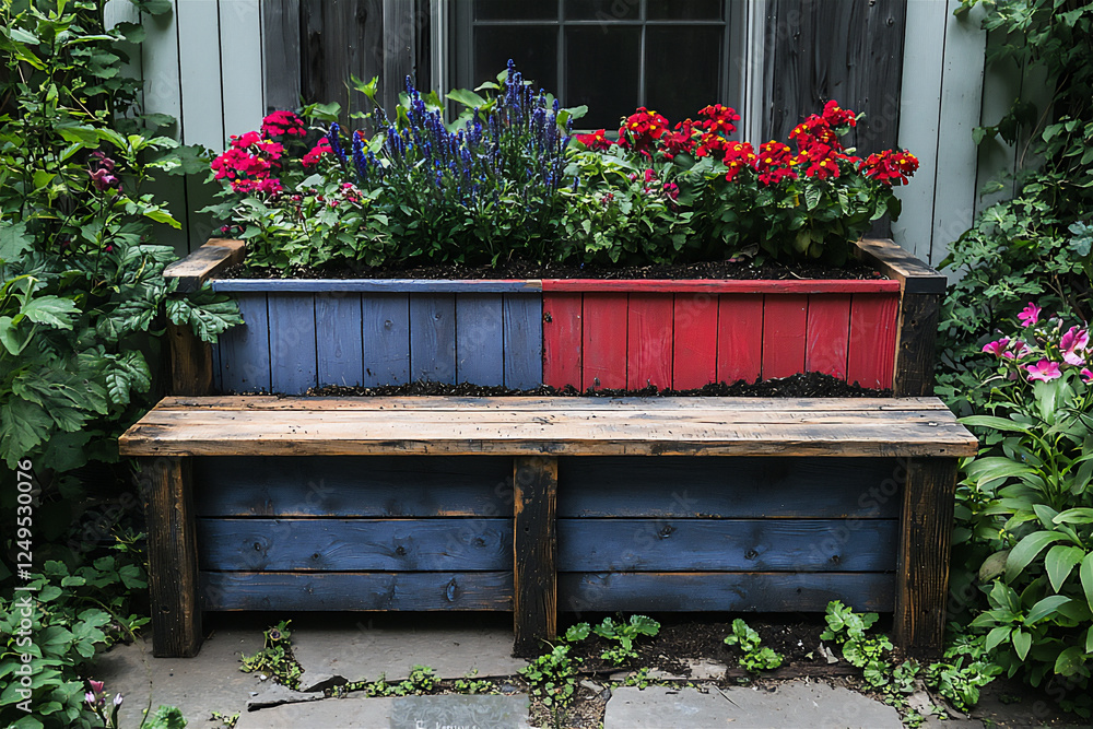 Fototapeta premium custom garden planter bench