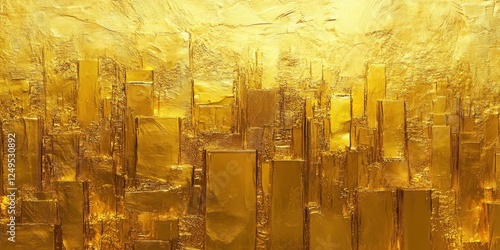 Wallpaper Mural Textured golden abstract painting of a city skyline Torontodigital.ca