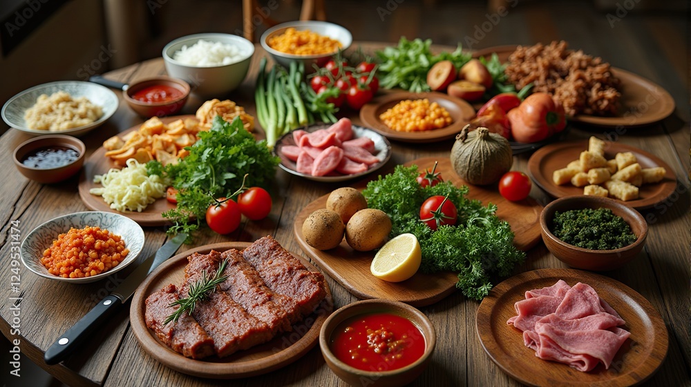 Delicious food on the table Delicious food on the table