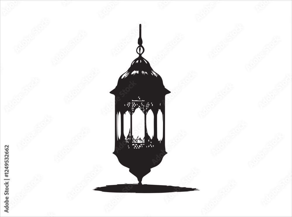 Festive Hanging Lantern Silhouette for Celebration Scenes Festive Hanging Lantern Silhouette for Celebration Scenes