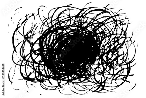 色々な手描きのモヤモヤマークセット　憂うつ　不安　鬱　ベクター