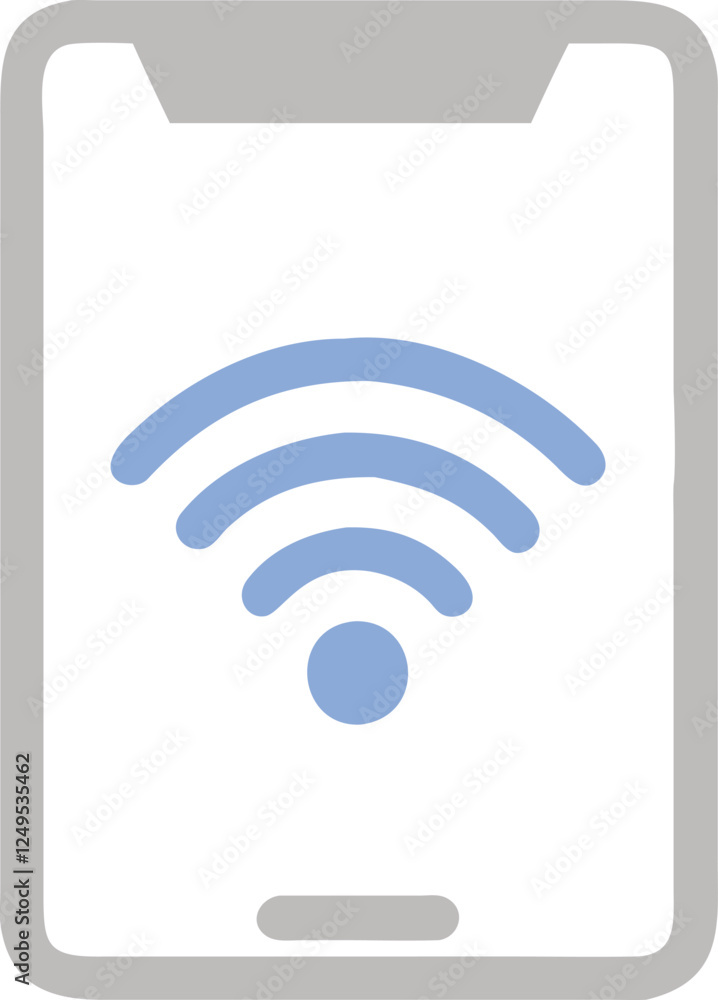 Simple illustration of a smartphone with Wi-Fi connection. Simple illustration of a smartphone with Wi-Fi connection.
