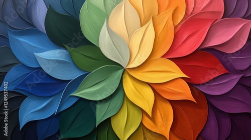 Wallpaper Mural Colorful leaf swirl, abstract art, nature background, design element Torontodigital.ca