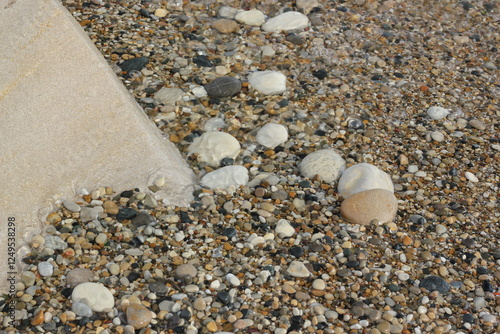 pebbles on the rocky beach