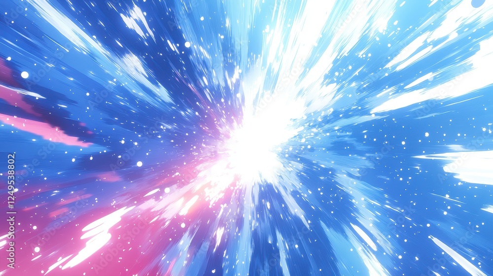 Naklejka premium A vibrant explosion of colors representing energy and motion in space.