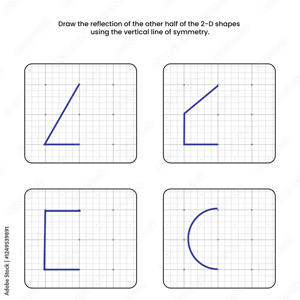 Finish the symmetry picture using grid sells, vector kid educational game for preschool kids Finish the symmetry picture using grid sells, vector kid educational game for preschool kids