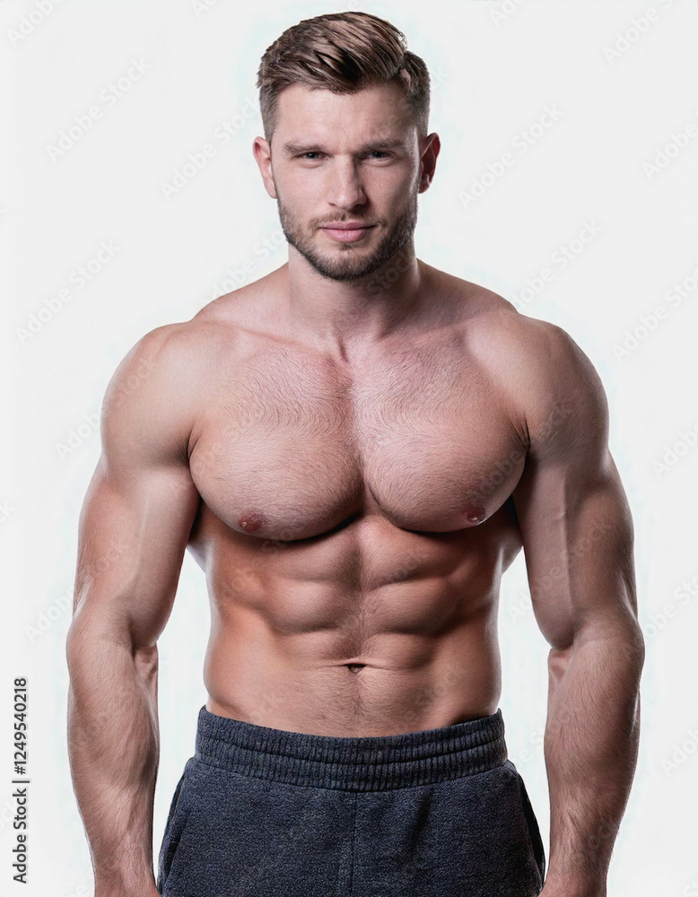 male Swimsuit Model on on white background: Perfect Shape for Summer male Swimsuit Model on on white background: Perfect Shape for Summer