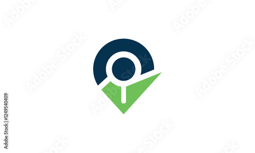 finding location job search icon with magnifying glass. Job or finding location logo. Creative location vector
