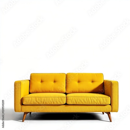 3D Sofa Model  Modern Couch Mockup  Minimalist Living Room Furniture  High-Quality Digital Render on White Background