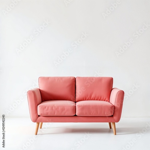 3D Sofa Model, Modern Couch Mockup, Minimalist Living Room Furniture, High-Quality Digital Render on White Background