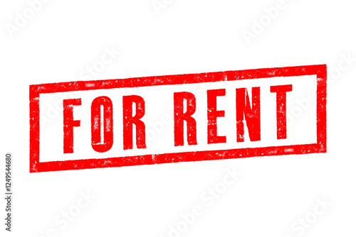 Red “For Rent” stamp on white background, ideal for property and business rental promotions.