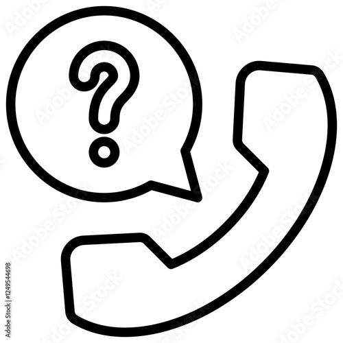 Phone Question Customer Support Icon Line Design Vector Concept