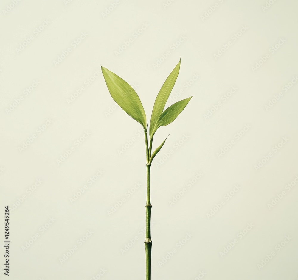 Fototapeta premium Fresh Bamboo Sprout Against Light Background
