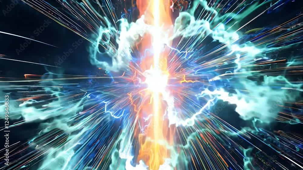 glowing shockwave of light and fire spreading outward, with dynamic energy trails for an intense effect glowing shockwave of light and fire spreading outward, with dynamic energy trails for an intense effect