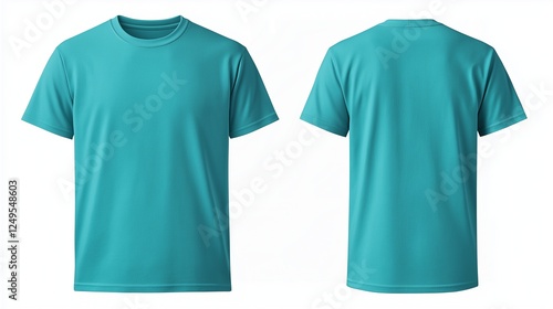 a blank plain turquoise cotton t-shirt, mock up