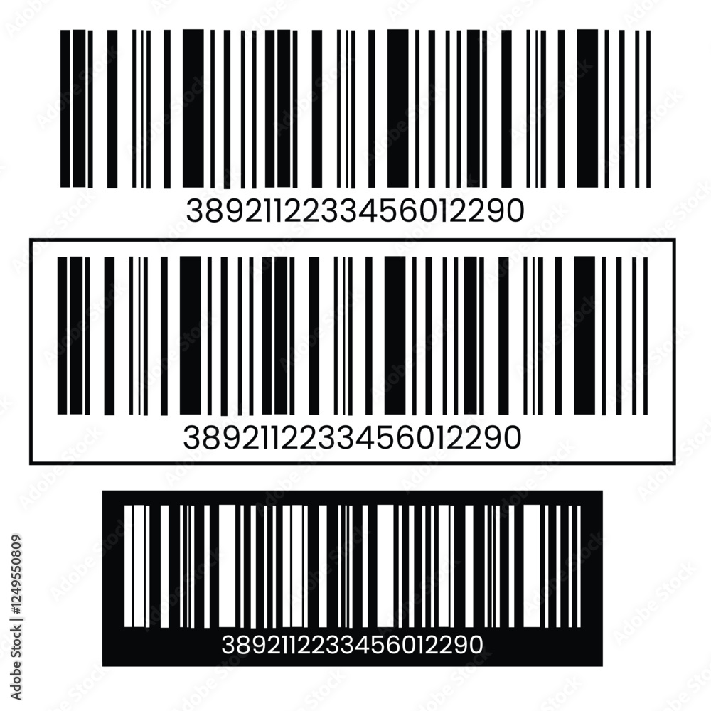 Realistic barcode set icon. Barcode vector illustration. Realistic barcode set icon. Barcode vector illustration.