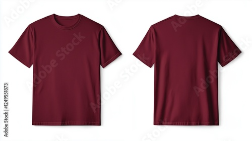 a blank plain maroon cotton t-shirt, mock up