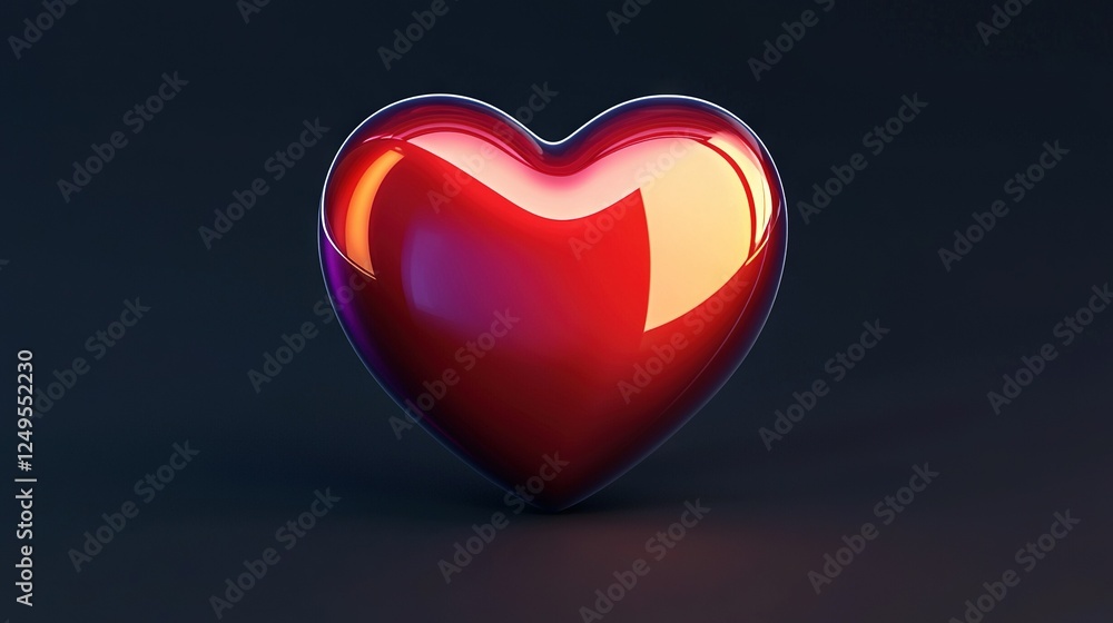 A red heart-shaped object rests atop a black surface, framed by a dark background A red heart-shaped object rests atop a black surface, framed by a dark background