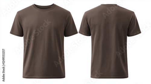 a blank plain brown cotton t-shirt, mock up