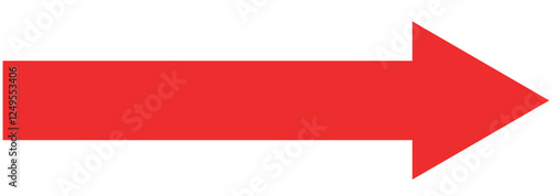 Simple Red Arrow Right Direction. Long arrows icon set. Vector set of trendy long arrows. Long red arrow icon vector pointing right. Arrow shape element. Bold arrow icon. large size red arrow. 