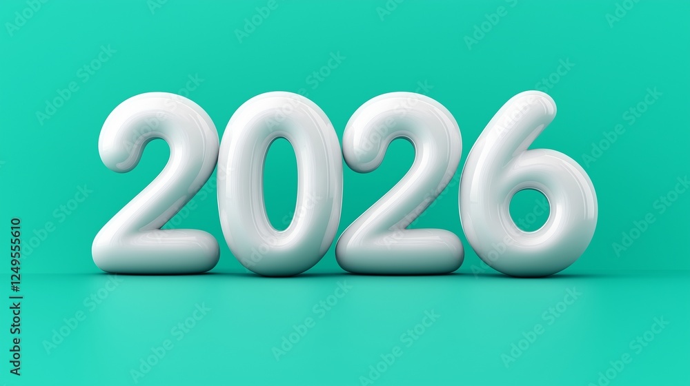 text 2026 3d style isolated on background, New Year text 2026 3d style isolated on background, New Year