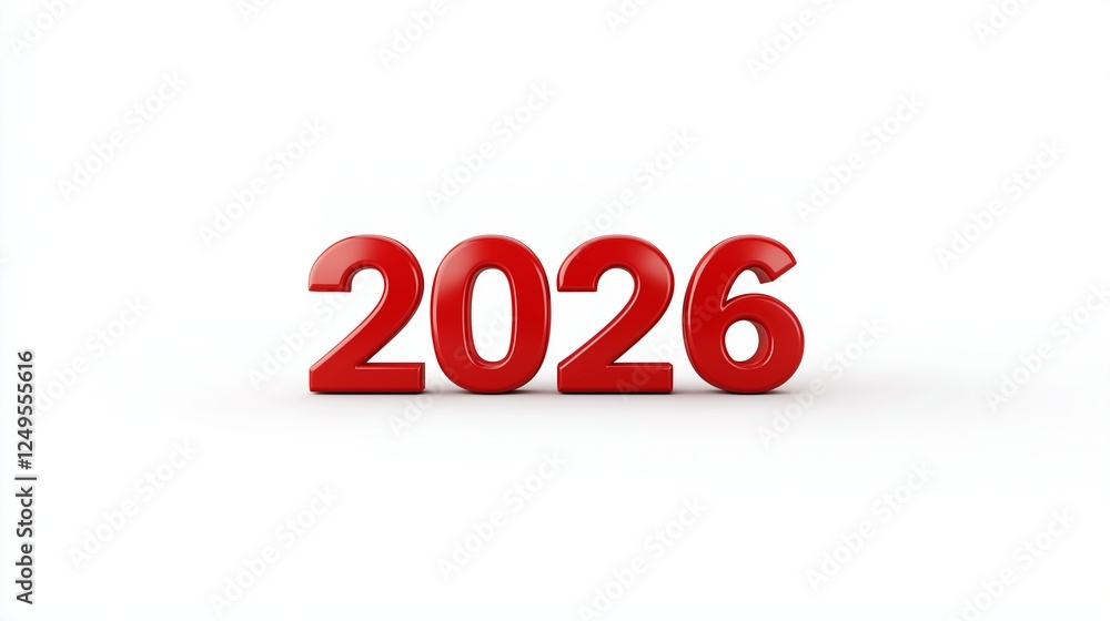 text 2026 3d style isolated on background, New Year text 2026 3d style isolated on background, New Year