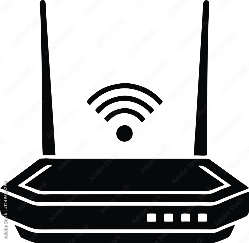 Wireless router icon, perfect for tech articles or websites. Wireless router icon, perfect for tech articles or websites.