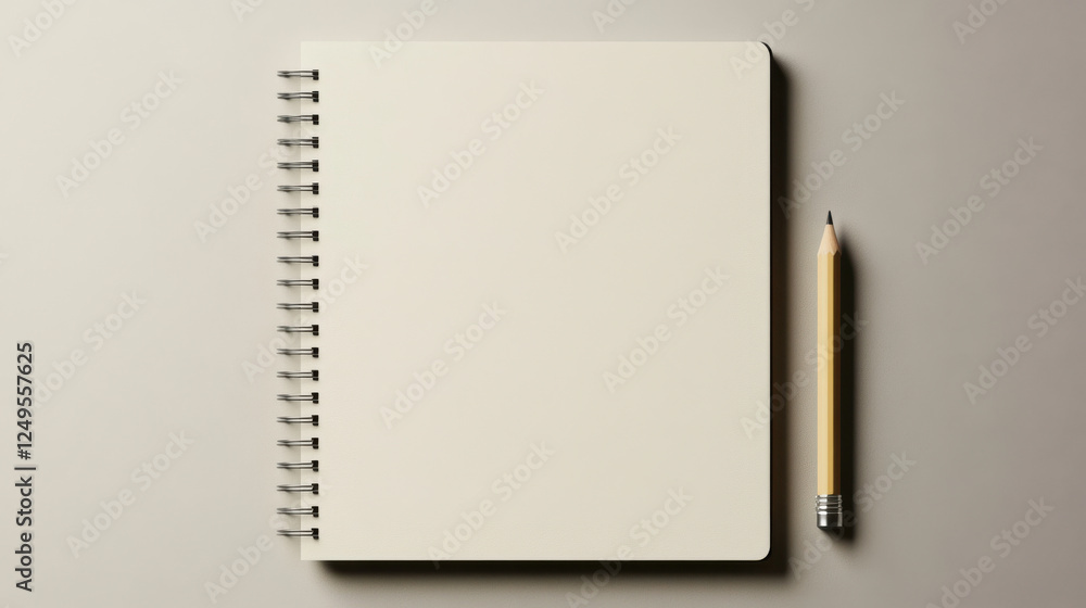 blank notebook page with pencil beside it, ready for ideas blank notebook page with pencil beside it, ready for ideas