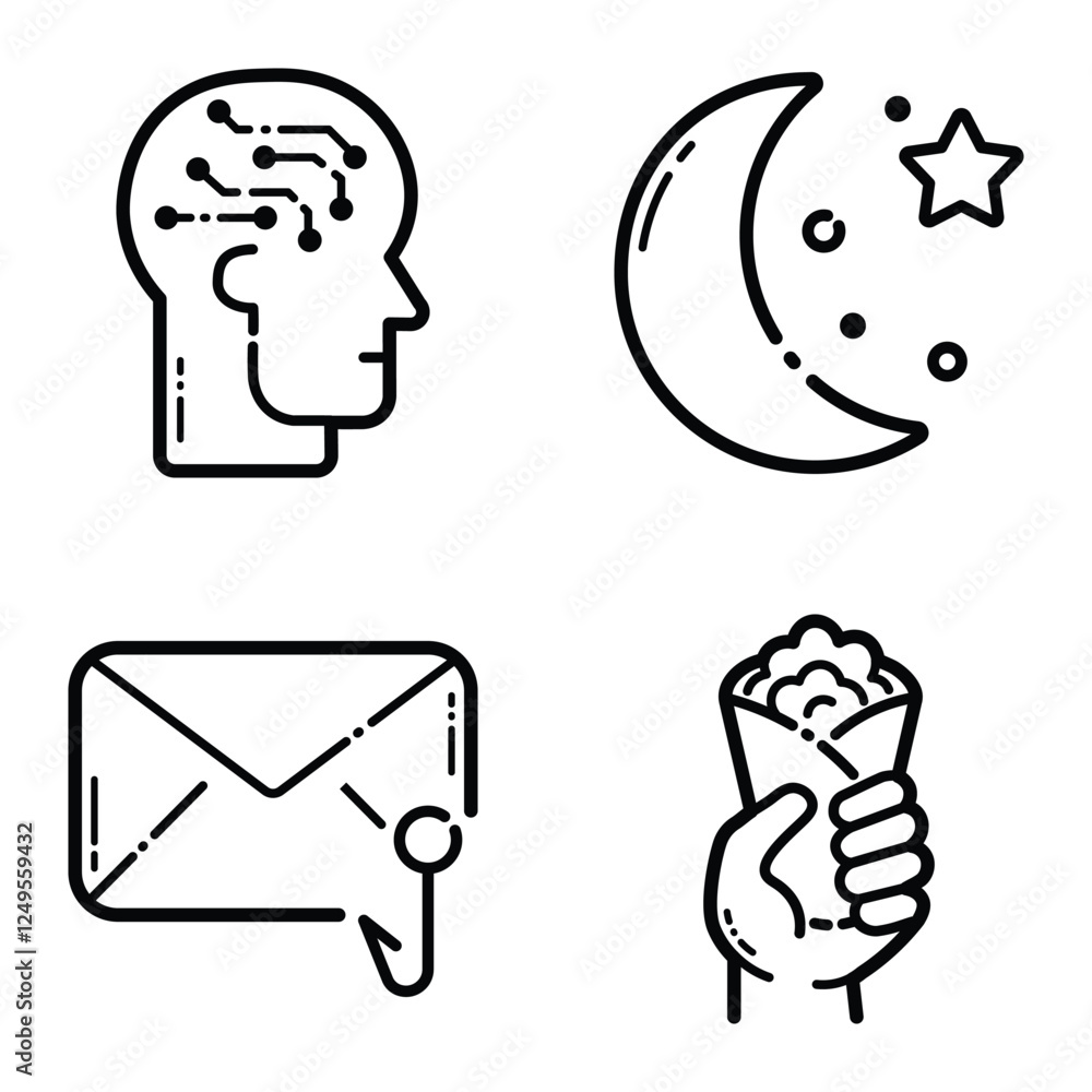 Essential Flat Icon Set Isolated On White Background Essential Flat Icon Set Isolated On White Background