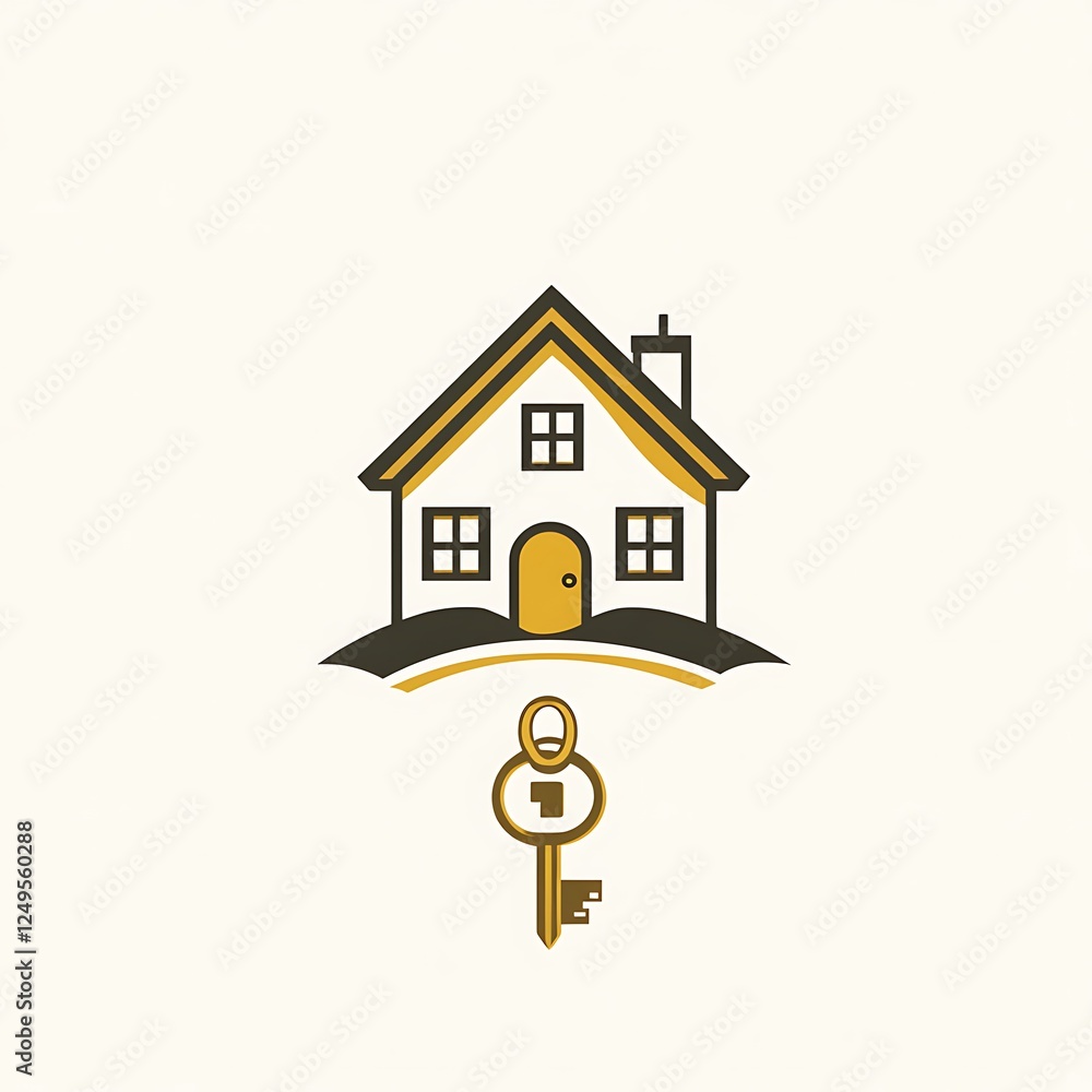 Modern house key luxury illustration design Modern house key luxury illustration design