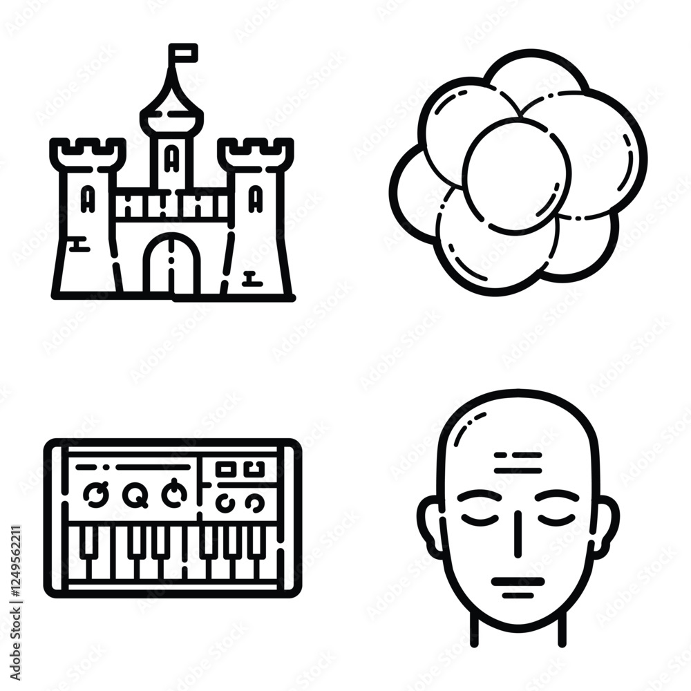 Essential Flat Icon Set Isolated On White Background Essential Flat Icon Set Isolated On White Background