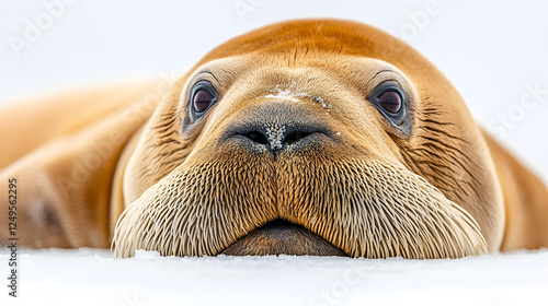 Big Walrus isolated on pure white background