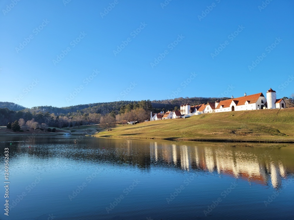 landscape with lake landscape with lake