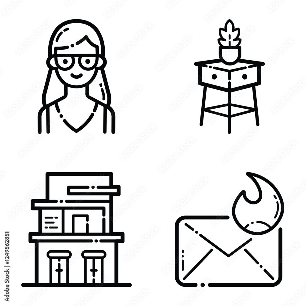 Essential Flat Icon Set Isolated On White Background Essential Flat Icon Set Isolated On White Background