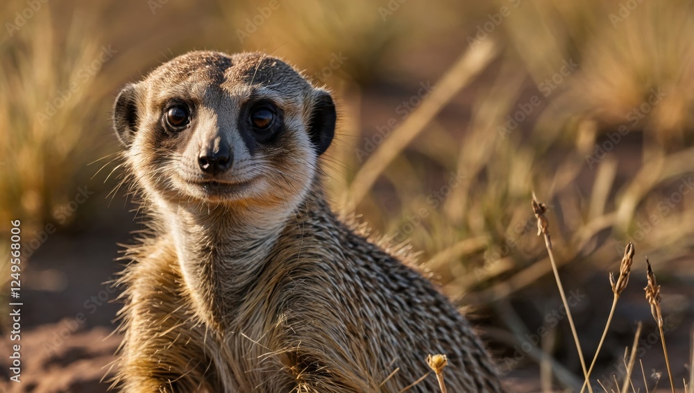 Fototapeta premium View of meerkats in the African savannah