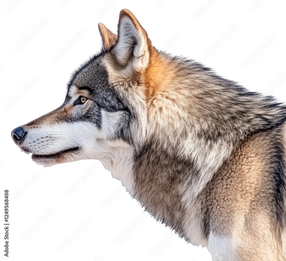 Obraz premium Wolf portrait isolated on transparent background