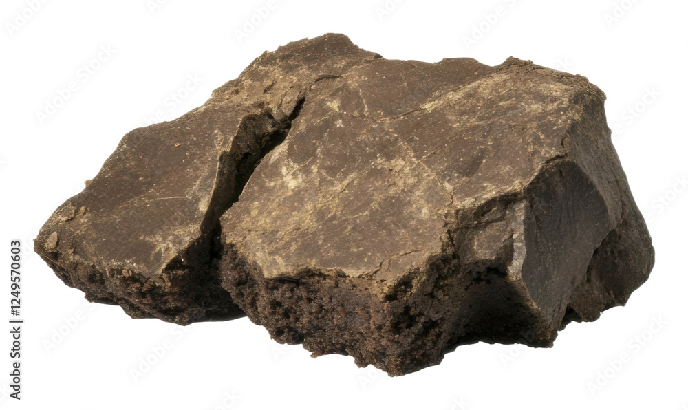 Fototapeta premium Brown rock isolated on transparent background