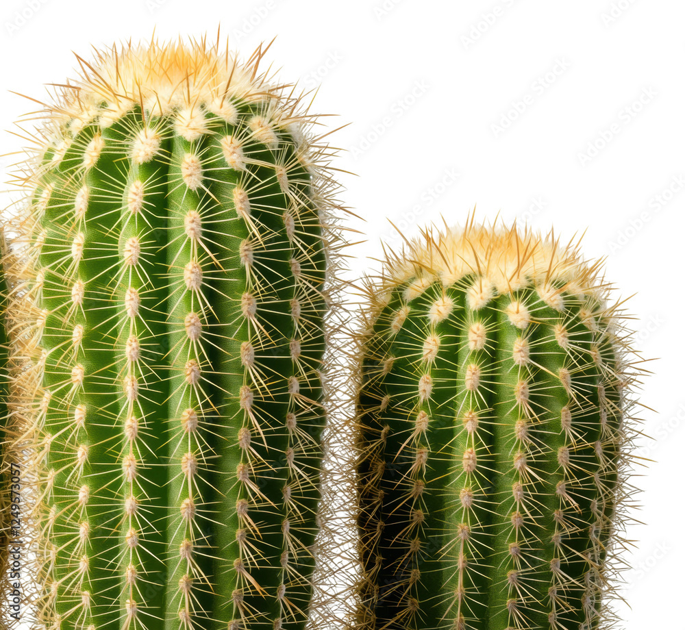 Green cacti with yellow-tipped spines Green cacti with yellow-tipped spines