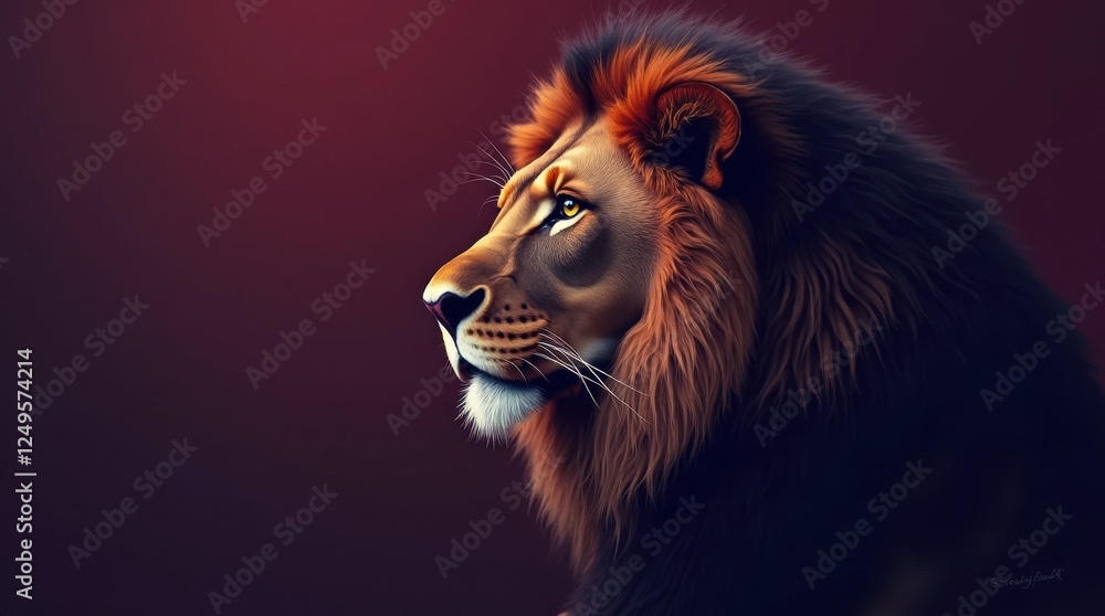 Naklejka premium Regal Lion Portrait