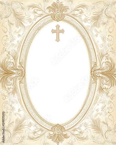 Ornate gold frame with elegant cross design