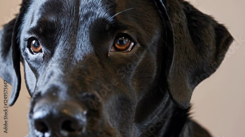 Wallpaper Mural Close-Up of Black Labrador's Intense Gaze Torontodigital.ca