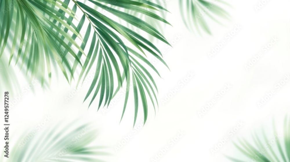 Serene Green Palm Leaves Background Image Serene Green Palm Leaves Background Image