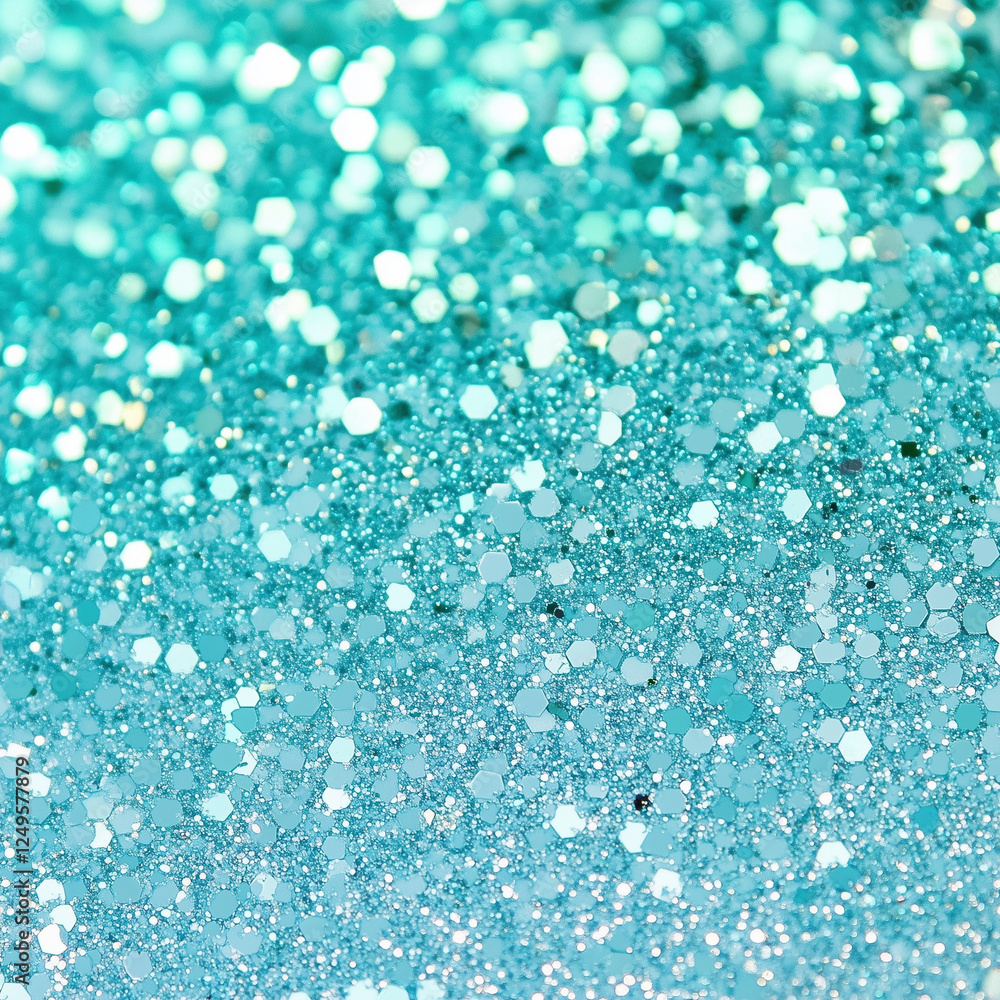 Shimmering Turquoise Glitter Background with Bokeh Lights Shimmering Turquoise Glitter Background with Bokeh Lights