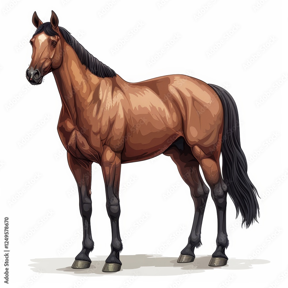 Obraz premium Isolated horse cutout on a pristine white background for use in graphic design and artwork