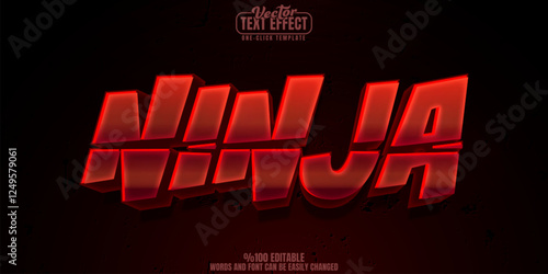 Ninja editable text effect, customizable samurai and warrior 3d font style