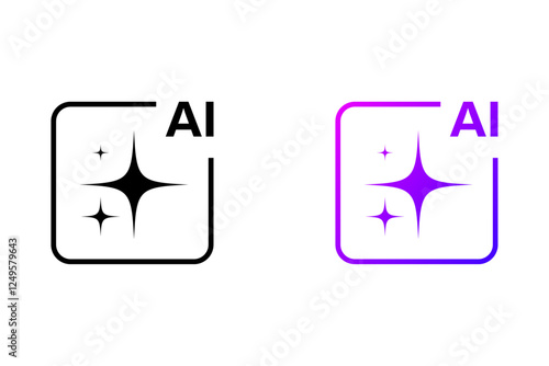 Artificial Intelligence AI magic star logo. create, generate, magic prompt, generative AI technology concept app logo vector icon