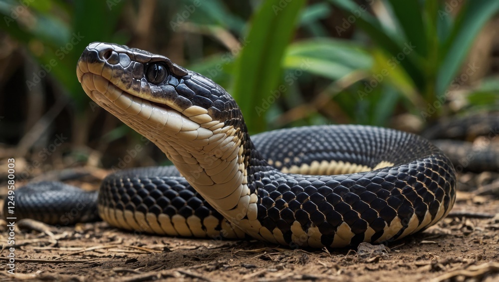 Fototapeta premium Close-up view of a king cobra