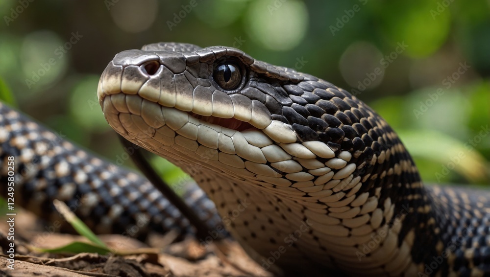 Fototapeta premium Close-up view of a king cobra