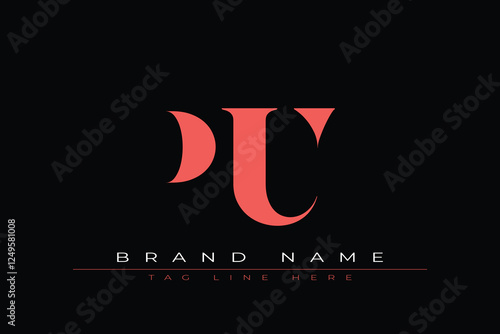 Abstract letter PU minimal logo design template. This minimal logo design is the process of creating a visual symbol that represents a brand, company, or individual.