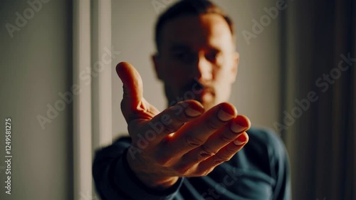 Man Offering Help with Open Hand